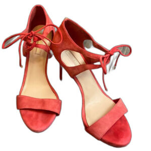 Antonio Melani Women Heels 9M Red Suede Genuine Leather